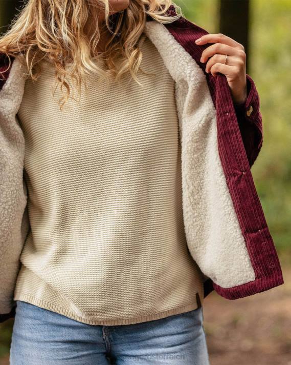 Passenger Frauen Flint-Overshirt aus recyceltem Cord in Weinrot 0BP2783 woclothing Wein