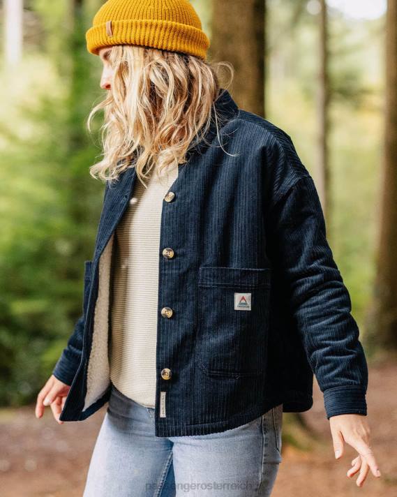 Passenger Frauen Flint-Overshirt aus recyceltem Cord in tiefem Marineblau 0BP2780 woclothing Marine