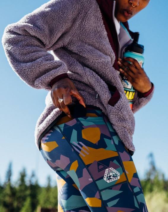 Passenger Frauen Frischluft-Recycling-Leggings mit tiefblauem Tarnmuster 0BP2863 woclothing Blau