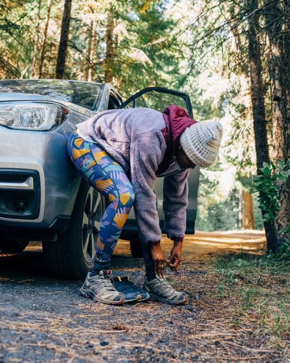 Passenger Frauen Frischluft-Recycling-Leggings mit tiefblauem Tarnmuster 0BP2863 woclothing Blau