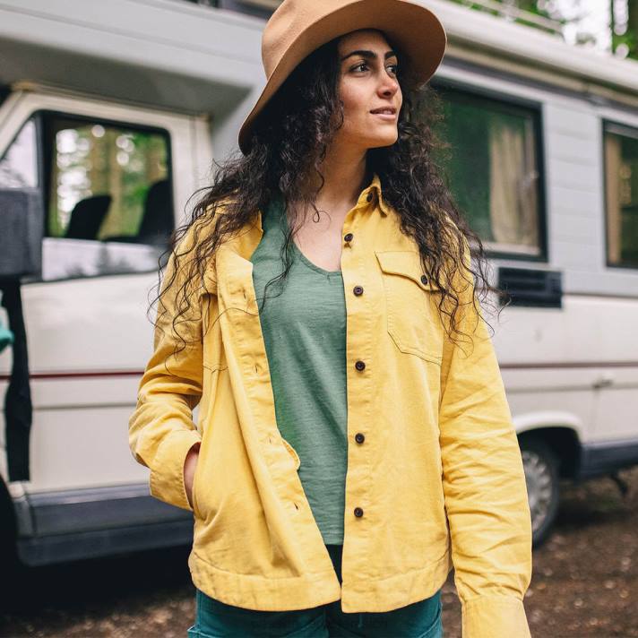 Passenger Frauen ray recyceltes Cord-LS-Shirt Jojoba 0BP2902 woclothing Jojoba