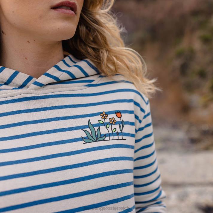 Passenger Frauen Bloom Hanf-Hoodie mit weichen Kobaltstreifen 0BP2750 woclothing Kobalt