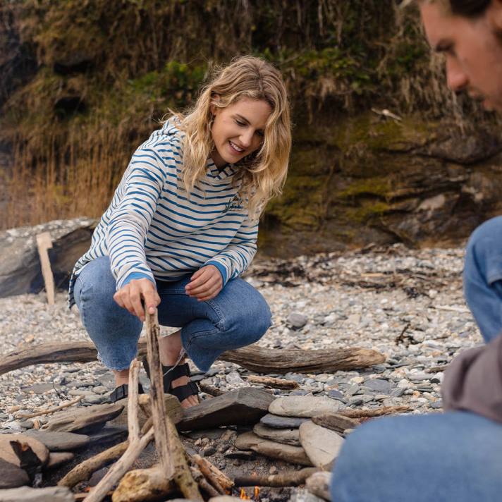 Passenger Frauen Bloom Hanf-Hoodie mit weichen Kobaltstreifen 0BP2750 woclothing Kobalt