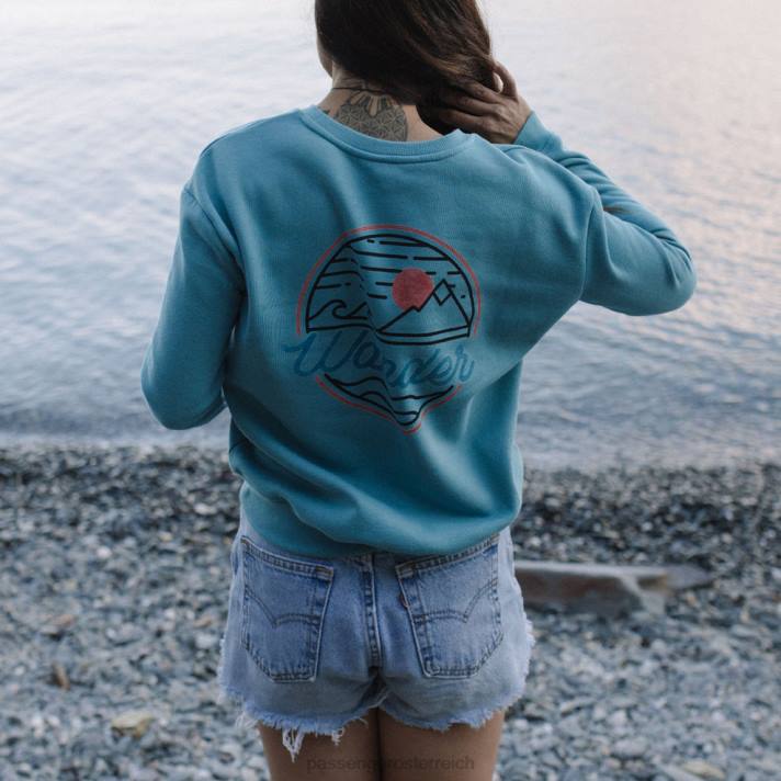 Passenger Frauen Footloose recyceltes Sweatshirt ozeanblau 0BP2749 woclothing Blau