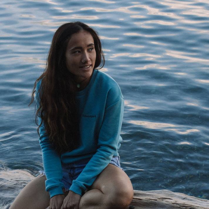 Passenger Frauen Footloose recyceltes Sweatshirt ozeanblau 0BP2749 woclothing Blau