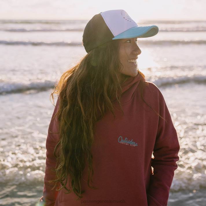 Passenger Frauen Frühaufsteher-Hoodie aus recycelter Baumwolle in Erdrot 0BP2725 woclothing Rot