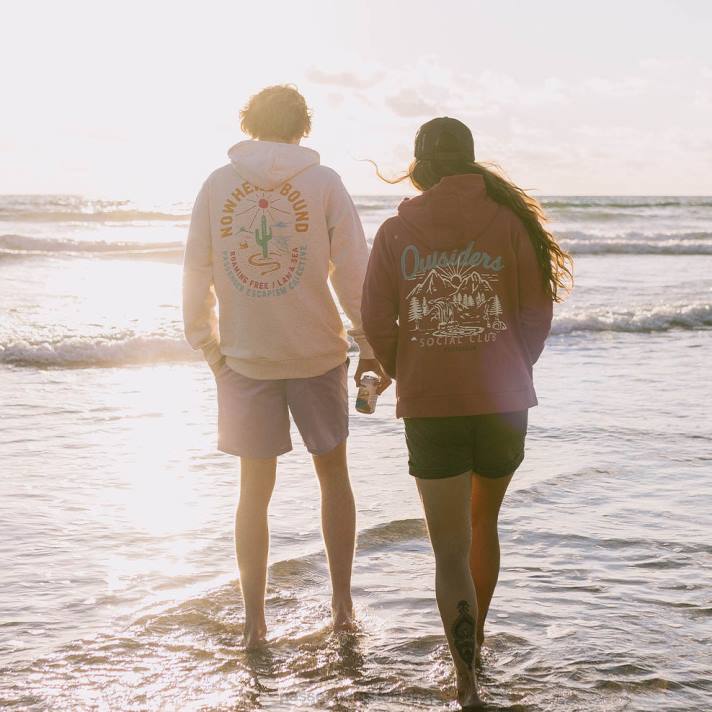 Passenger Frauen Frühaufsteher-Hoodie aus recycelter Baumwolle in Erdrot 0BP2725 woclothing Rot