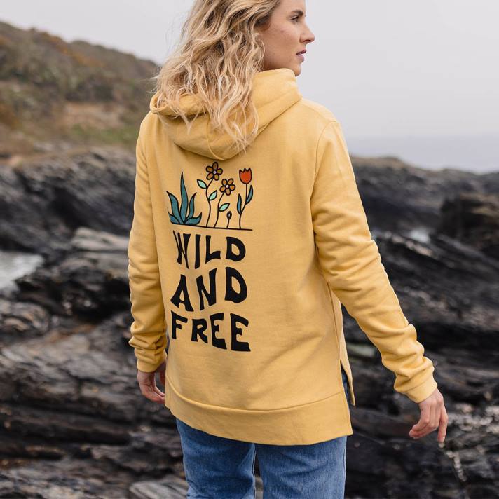 Passenger Frauen Grown to Roam Hanf-Kapuzenpullover in Ockergelb 0BP2755 woclothing Gelb