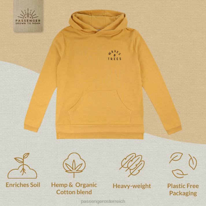 Passenger Frauen Kindling Hanf Kapuzenpullover ockergelb 0BP2762 woclothing Gelb