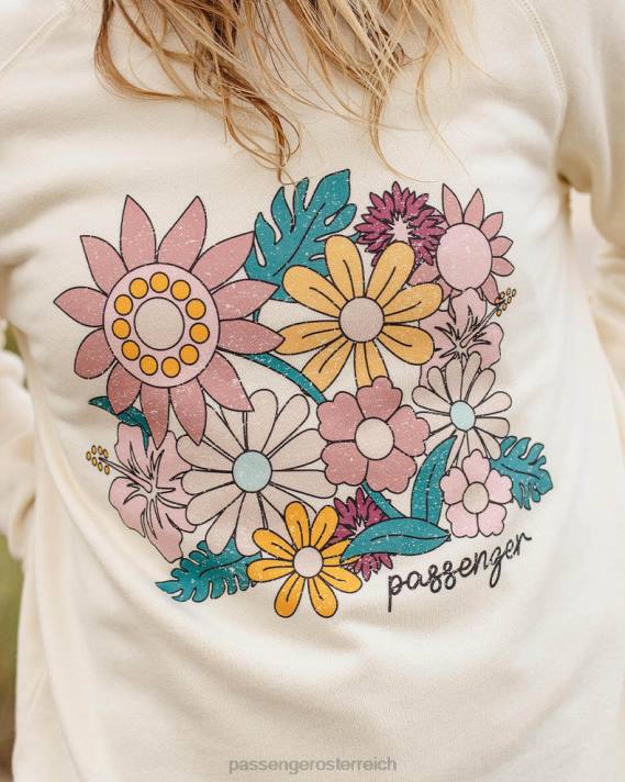 Passenger Frauen Oversize-Sweatshirt aus recycelter Baumwolle mit Blumenmuster, Birke 0BP2718 woclothing Birke