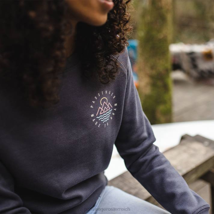 Passenger Frauen Panang-Raglan-Sweatshirt aus recyceltem Stoff in verblasstem Schwarz 0BP2732 woclothing Schwarz