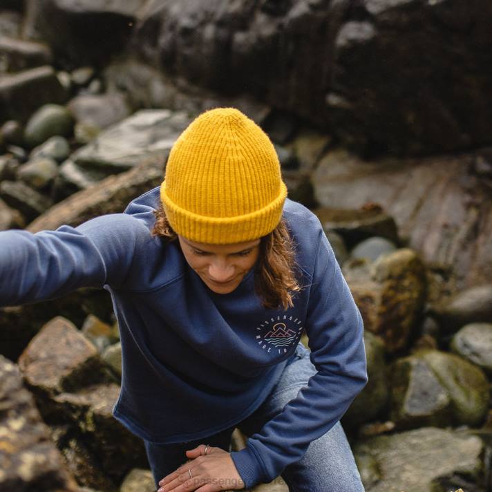 Passenger Frauen Panang Raglan-Sweatshirt aus recyceltem dunklem Denim 0BP2730 woclothing Denim