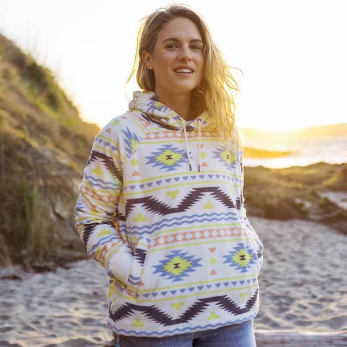 Passenger Frauen Picket Kapuzenpullover aus recyceltem Polarfleece Egret Adrift 0BP2698 woclothing Reiher