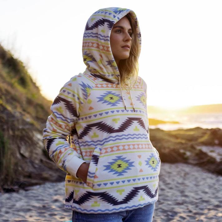 Passenger Frauen Picket Kapuzenpullover aus recyceltem Polarfleece Egret Adrift 0BP2698 woclothing Reiher