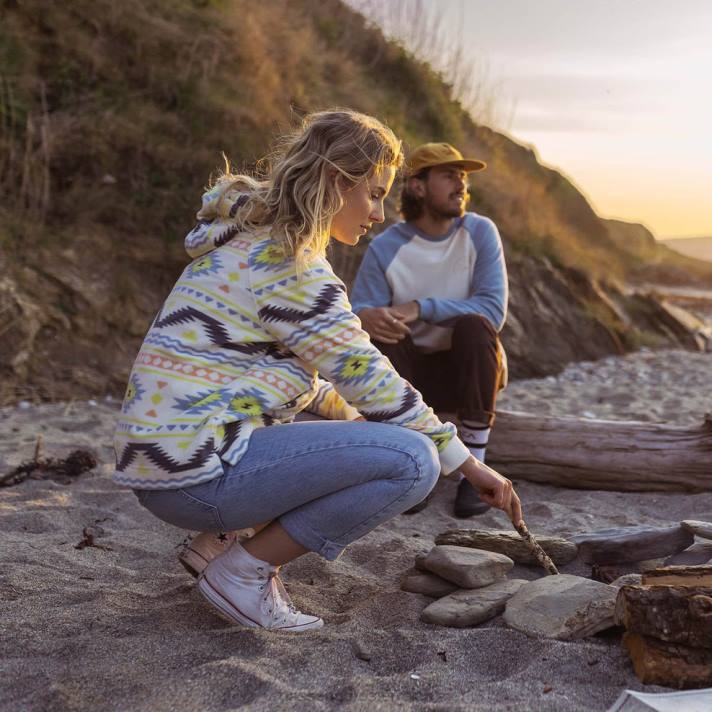 Passenger Frauen Picket Kapuzenpullover aus recyceltem Polarfleece Egret Adrift 0BP2698 woclothing Reiher