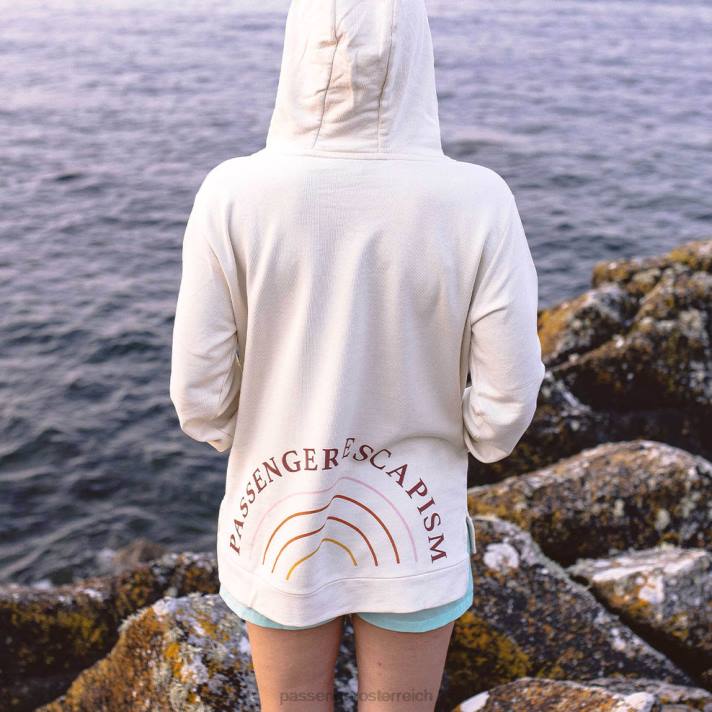 Passenger Frauen Regenbogen-Kapuzenpullover aus recycelter Baumwolle Reiher 0BP2744 woclothing Reiher