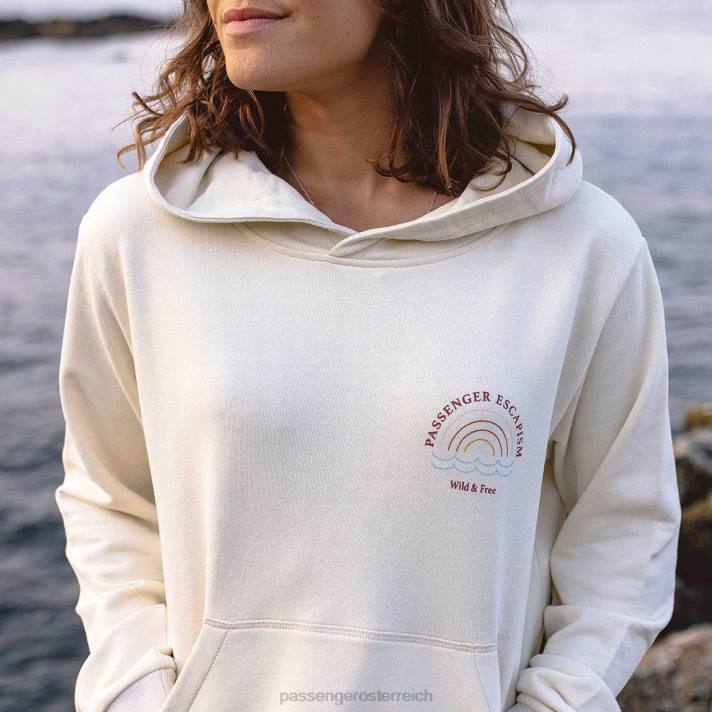 Passenger Frauen Regenbogen-Kapuzenpullover aus recycelter Baumwolle Reiher 0BP2744 woclothing Reiher