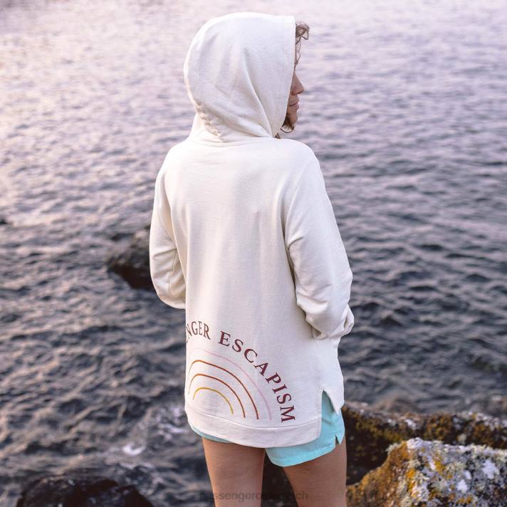 Passenger Frauen Regenbogen-Kapuzenpullover aus recycelter Baumwolle Reiher 0BP2744 woclothing Reiher