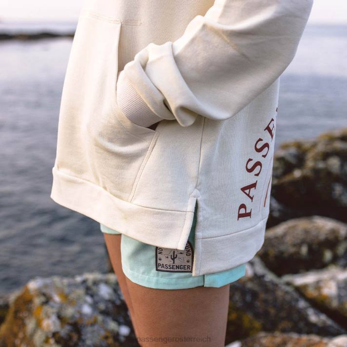 Passenger Frauen Regenbogen-Kapuzenpullover aus recycelter Baumwolle Reiher 0BP2744 woclothing Reiher