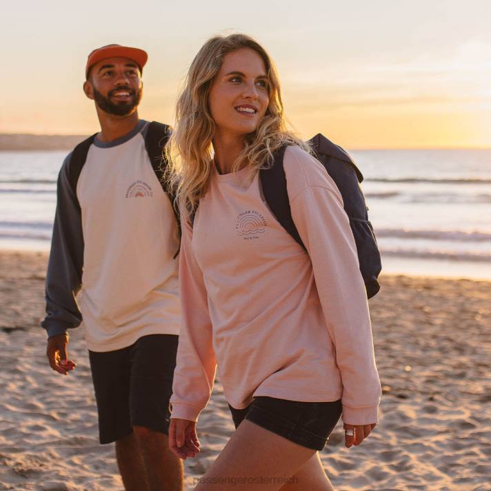 Passenger Frauen Regenbogenfarbenes, übergroßes Sweatshirt aus recycelter Baumwolle, Peach Whip 0BP2722 woclothing Pfirsich