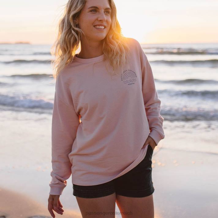 Passenger Frauen Regenbogenfarbenes, übergroßes Sweatshirt aus recycelter Baumwolle, Peach Whip 0BP2722 woclothing Pfirsich
