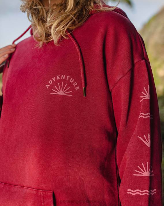Passenger Frauen Roamers and Seekers – Oversize-Kapuzenpullover aus recycelter Baumwolle, Rhabarber 0BP2710 woclothing Rhabarber