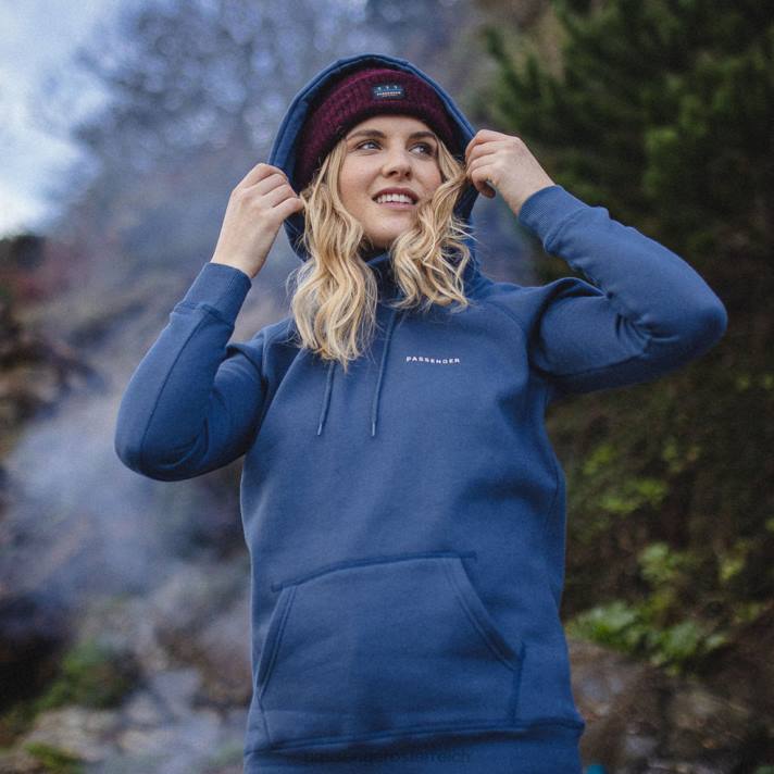 Passenger Frauen Toba recycelter Kapuzenpullover aus dunklem Denim 0BP2706 woclothing Denim