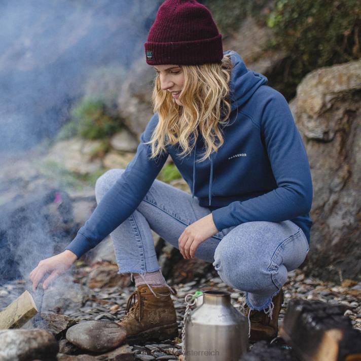 Passenger Frauen Toba recycelter Kapuzenpullover aus dunklem Denim 0BP2706 woclothing Denim