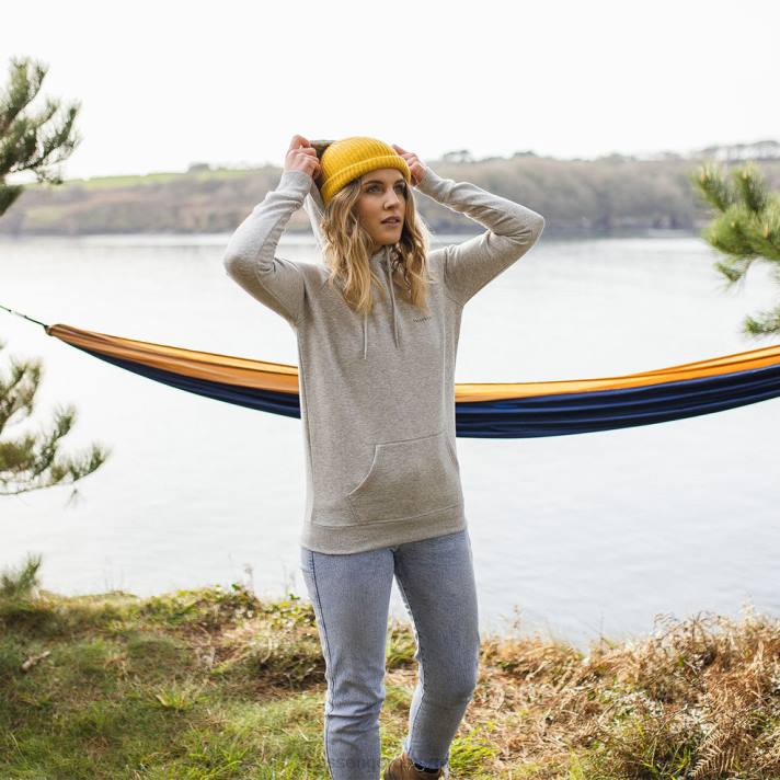 Passenger Frauen Toba recycelter Kapuzenpullover in Graumeliert 0BP2759 woclothing grau