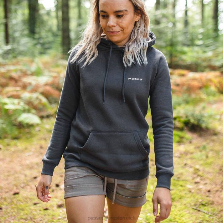 Passenger Frauen Toba recycelter Kapuzenpullover in verblasstem Schwarz 0BP2714 woclothing Schwarz