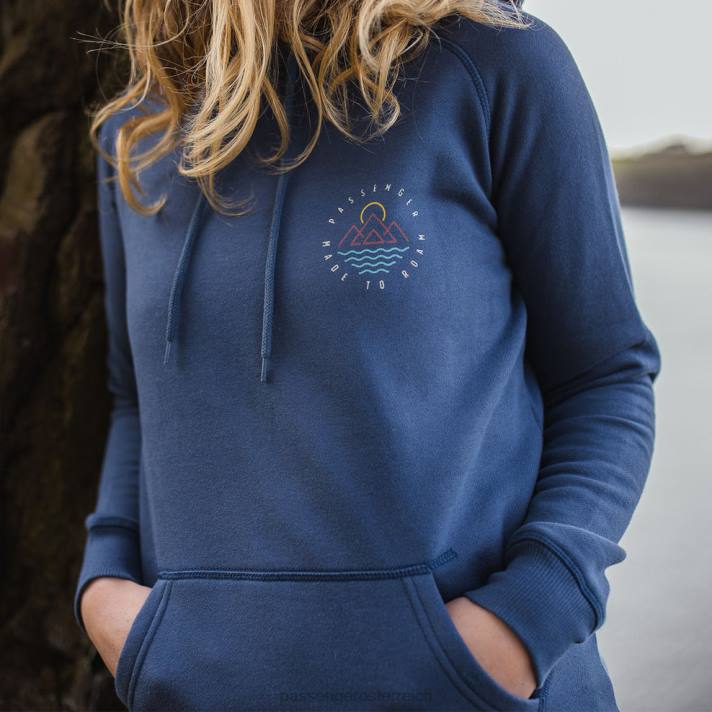 Passenger Frauen Ubud recycelter Kapuzenpullover aus dunklem Denim 0BP2712 woclothing Denim