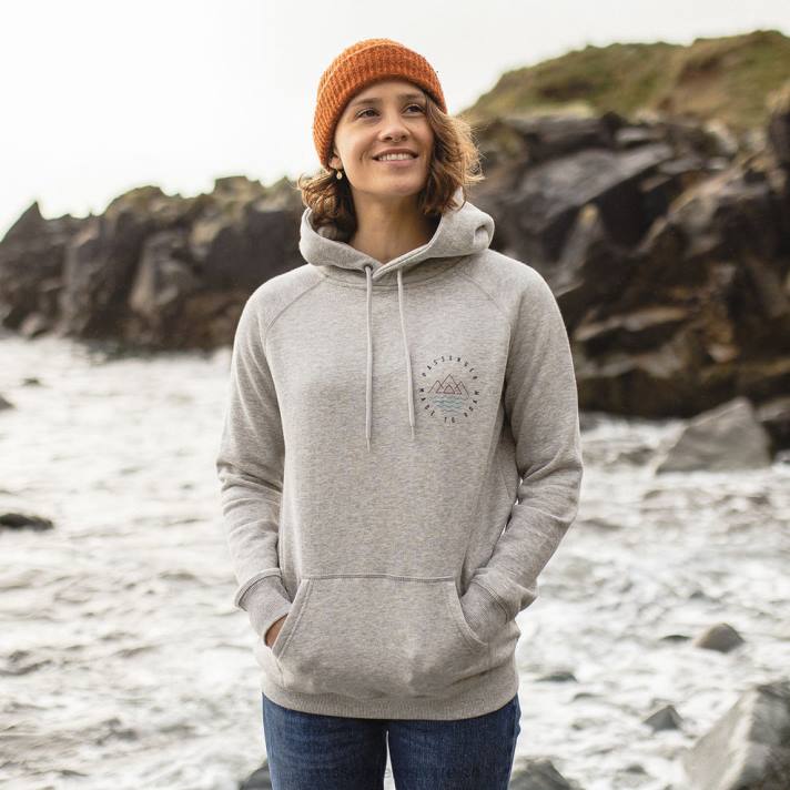 Passenger Frauen Ubud recycelter Kapuzenpullover in Graumeliert 0BP2713 woclothing grau
