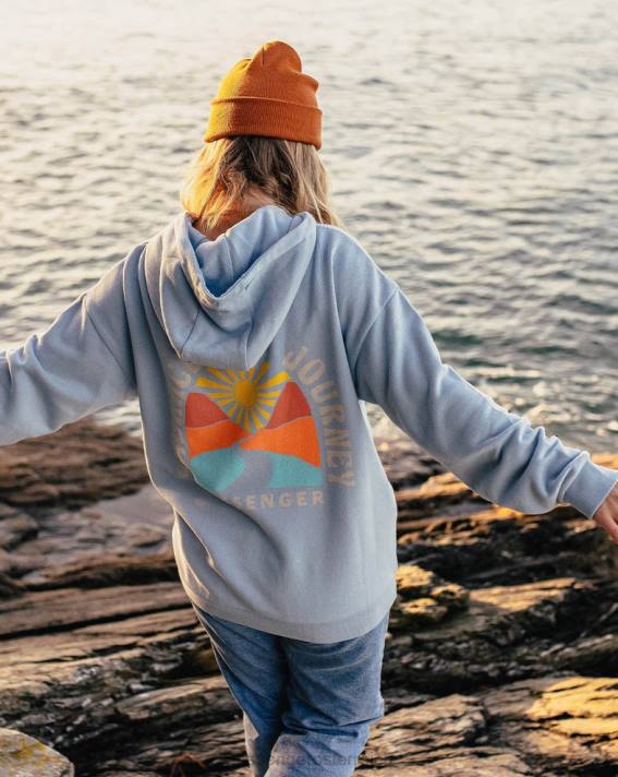 Passenger Frauen Umfassen Sie die Reise mit übergroßem Kapuzenpullover aus recycelter Baumwolle in Blue Fog 0BP2716 woclothing Blau