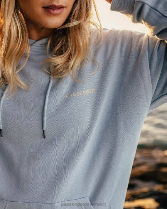 Passenger Frauen Umfassen Sie die Reise mit übergroßem Kapuzenpullover aus recycelter Baumwolle in Blue Fog 0BP2716 woclothing Blau
