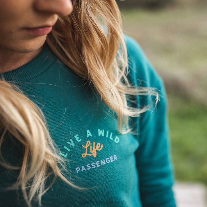 Passenger Frauen Wild Life Recycling-Sweatshirt Sturmgrün 0BP2738 woclothing Grün