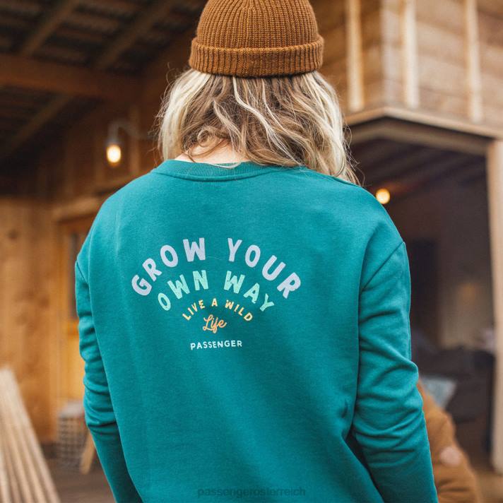 Passenger Frauen Wild Life Recycling-Sweatshirt Sturmgrün 0BP2738 woclothing Grün