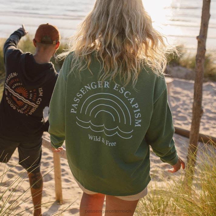 Passenger Frauen Übergroßes Sweatshirt aus regenbogenfarbener recycelter Baumwolle, dunkles Efeu 0BP2707 woclothing Efeu