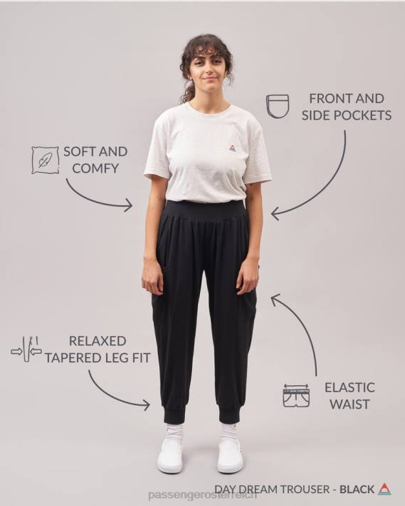 Passenger Frauen Day Dream Hose schwarz 0BP2965 woclothing Schwarz
