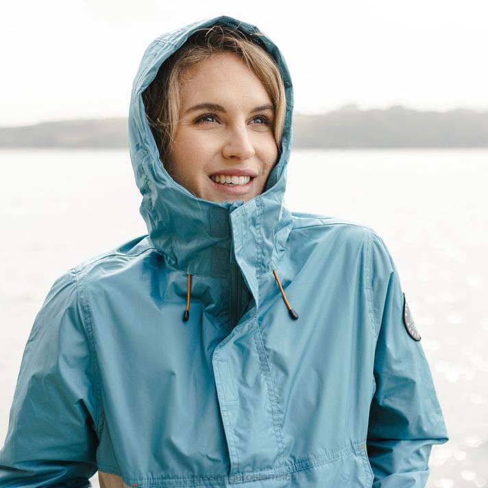 Passenger Frauen Aleutia recycelter Anorak mit 1/4-Reißverschluss, Ritterspornblau 0BP2797 woclothing Blau