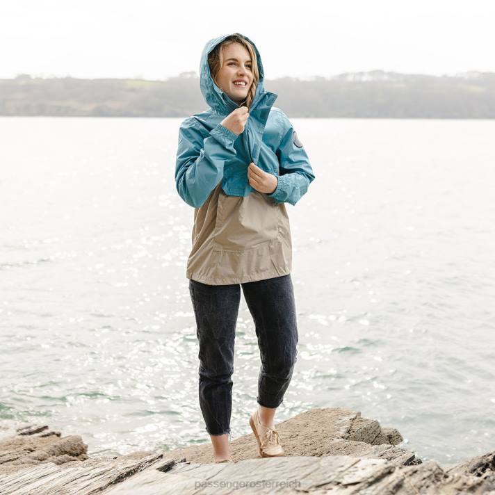 Passenger Frauen Aleutia recycelter Anorak mit 1/4-Reißverschluss, Ritterspornblau 0BP2797 woclothing Blau