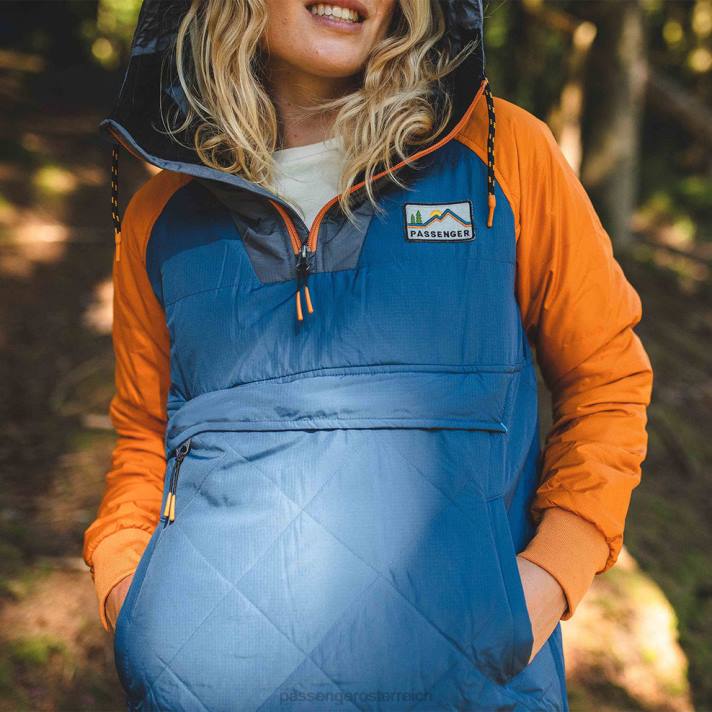 Passenger Frauen Isolierte Jacke aus recyceltem Ozean mit halbem Reißverschluss, Ensign Blue 0BP2774 woclothing Blau