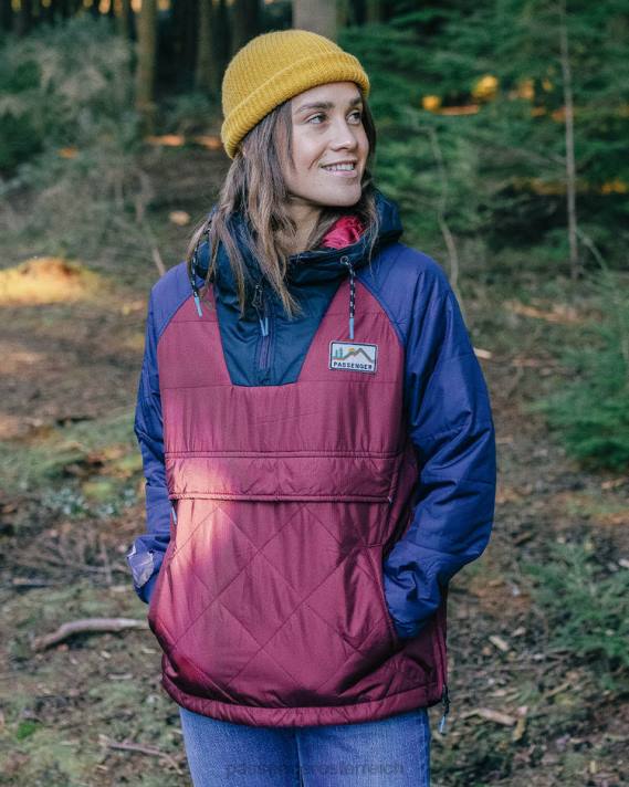 Passenger Frauen Ocean recycelte, isolierte Jacke mit halbem Reißverschluss, Wein 0BP2777 woclothing Wein