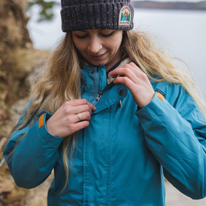 Passenger Frauen Pacific recycelte wasserdichte Jacke Larkspur Blue 0BP2802 woclothing Blau