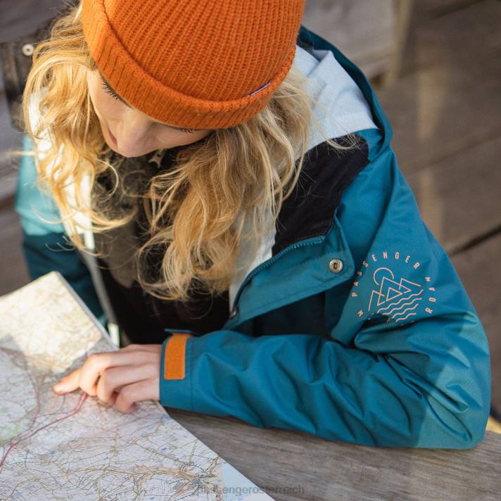 Passenger Frauen Pacific recycelte wasserdichte Jacke, blaue Koralle 0BP2805 woclothing Blau