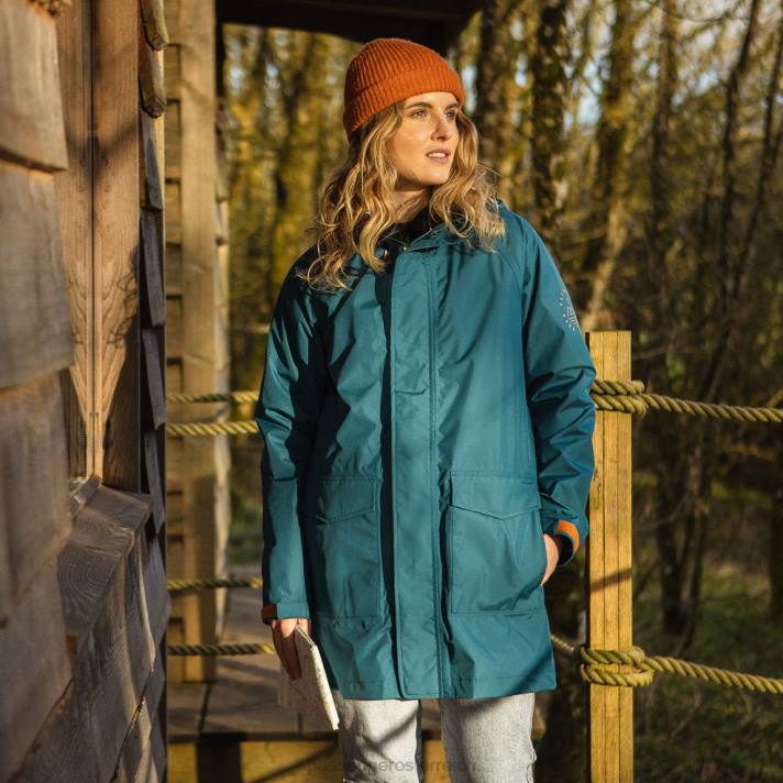 Passenger Frauen Pacific recycelte wasserdichte Jacke, blaue Koralle 0BP2805 woclothing Blau