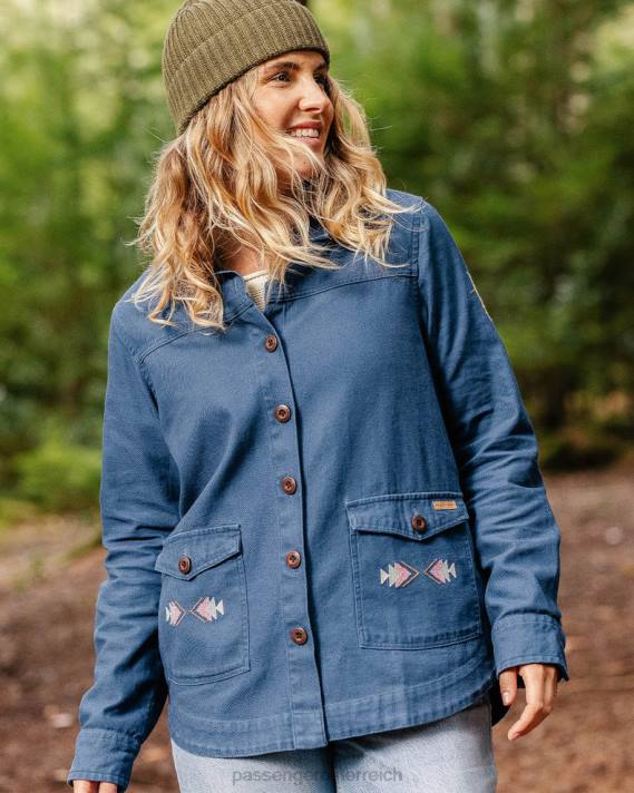 Passenger Frauen Pine-Jacke aus Bio-Baumwolle in dunklem Denim 0BP2792 woclothing Denim