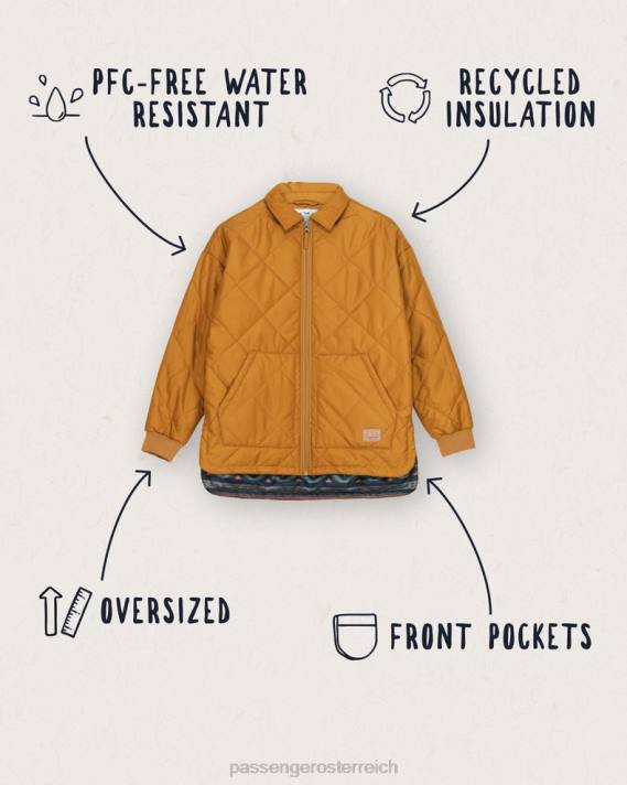 Passenger Frauen Trekker isolierte Jacke goldbraun 0BP2786 woclothing braun