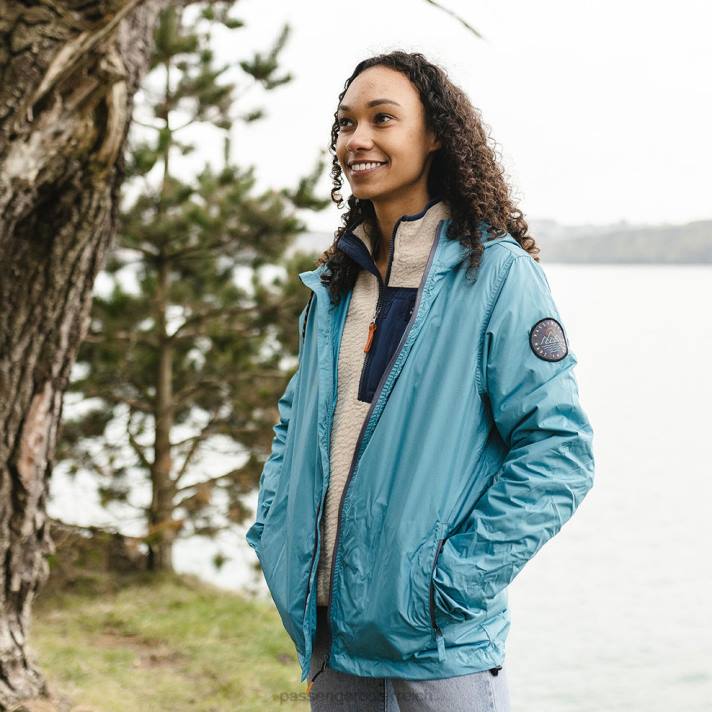 Passenger Frauen Umnak recycelter Anorak Ritterspornblau 0BP2807 woclothing Blau