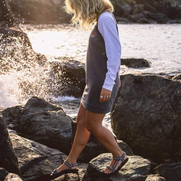 Passenger Frauen Kaktus-T-Shirt-Kleid aus recycelter Baumwolle, verblasstes Schwarz 0BP2652 woclothing Schwarz