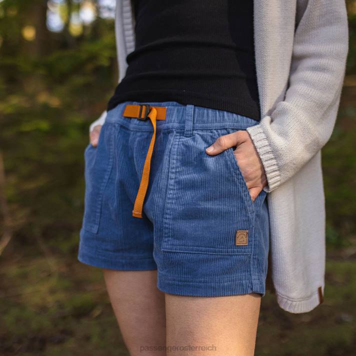 Passenger Frauen Del Sur Shorts aus recyceltem Cord, steinblau 0BP2907 woclothing Blau
